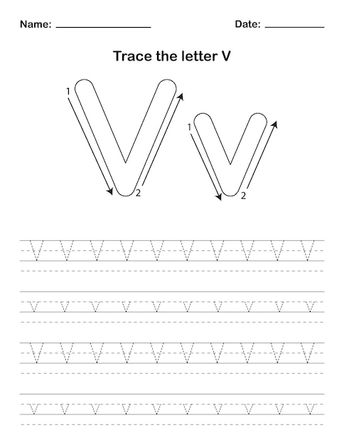 Volg de letter V