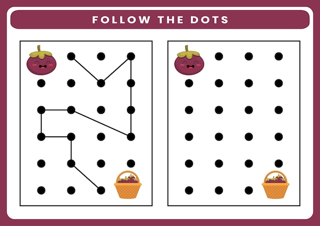 Volg de stippen werkblad voor kinderen