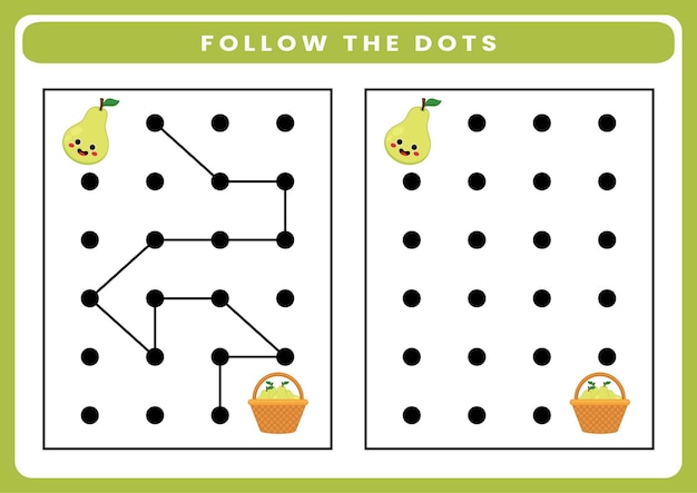 Volg de stippen werkblad voor kinderen