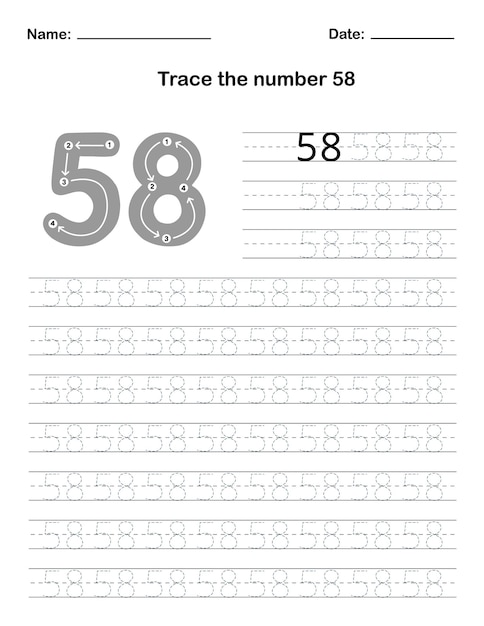 Vector volg het nummer 58