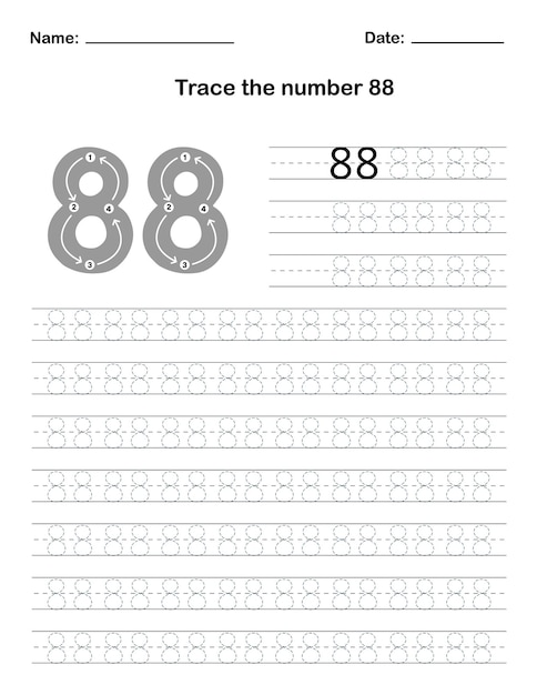 Vector volg het nummer 88