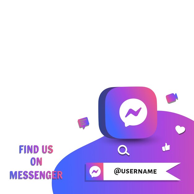Volg ons op messenger in vectorillustratie