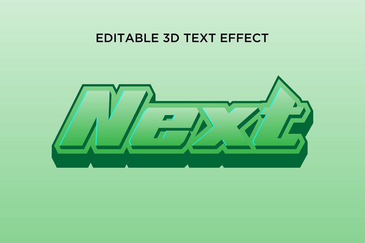 Vector volgende creatieve 3d-teksteffectontwerp