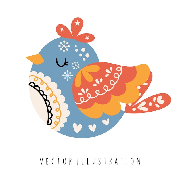 Volksvogel Kerstmis vectorillustratie