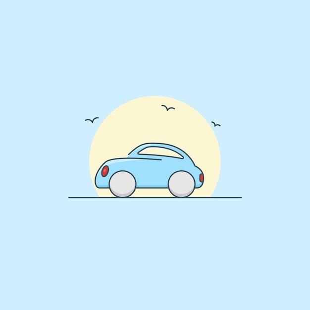 Volkswagen Beetle car vector illustration frog car icon