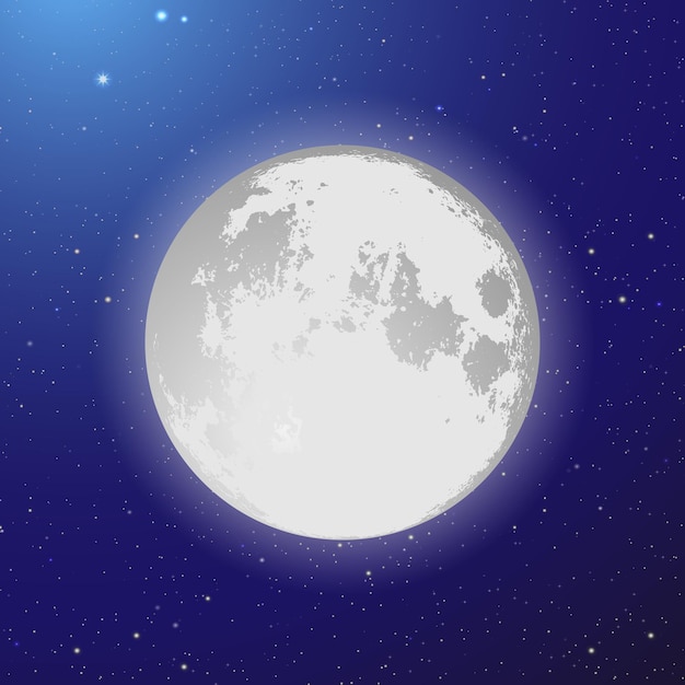 Volle maan hemel met sterren
