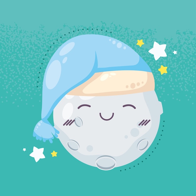 Volle maan slapen met hoed karakter