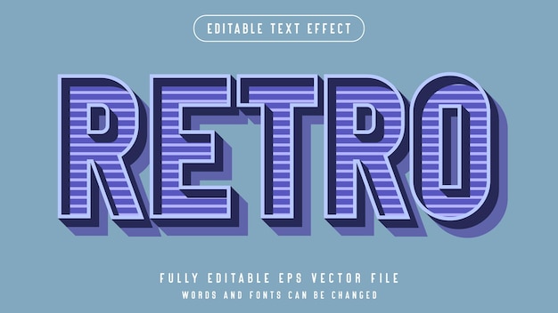 Vector volledig bewerkbaar retro tekst effect