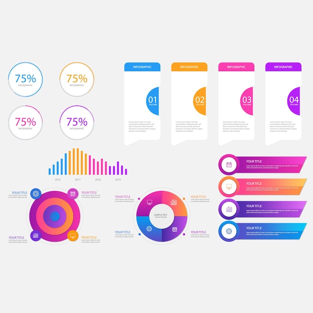 Volledige infografische verzameling