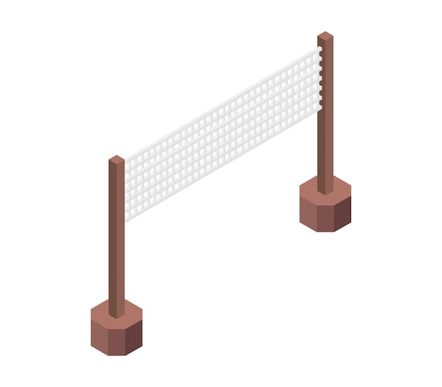 Volley ball net isometric