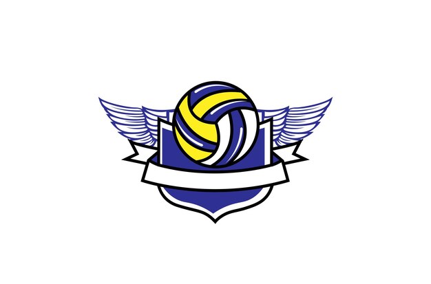 Volley ball sport logo template illustration