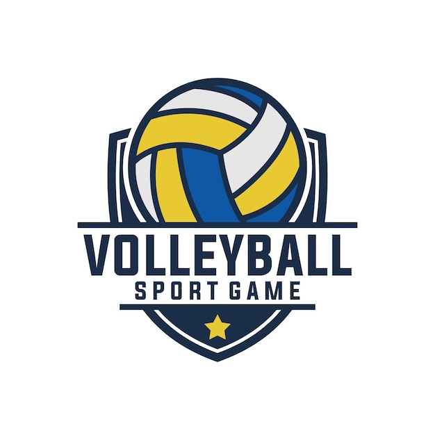 volley ball sport vector template. volleyball graphic illustration in badge emblem patch style.