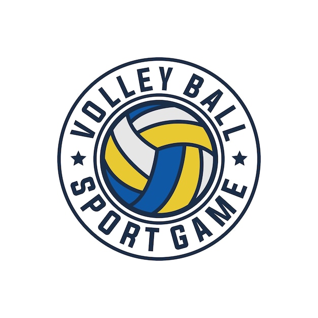 Volley ball sport vector template. volleyball graphic\
illustration in badge emblem patch style.