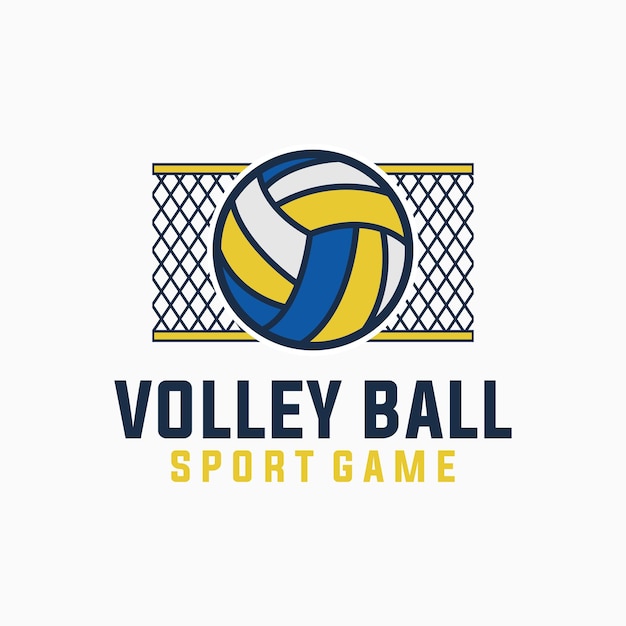 volley ball sport vector template. volleyball graphic illustration in badge emblem patch style.