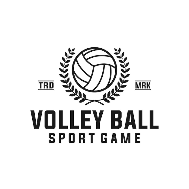 volley ball sport vector template. volleyball graphic illustration in badge emblem patch style.