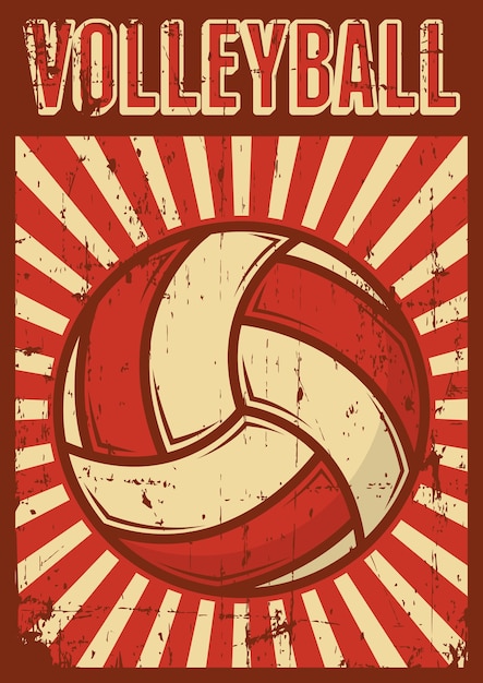 Volley ball volleyball sport retro pop art poster signage