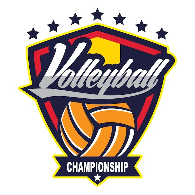 Volleybal design badge, Amerikaans logo