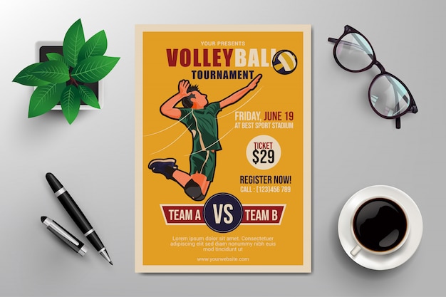 Vector volleybal flyer