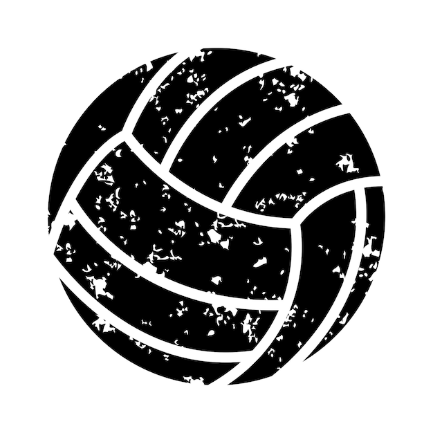 Volleybal grunge vector, silhouet van volleybal