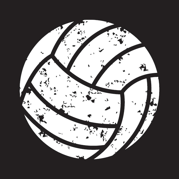 Volleybal grunge vector, silhouet van volleybal