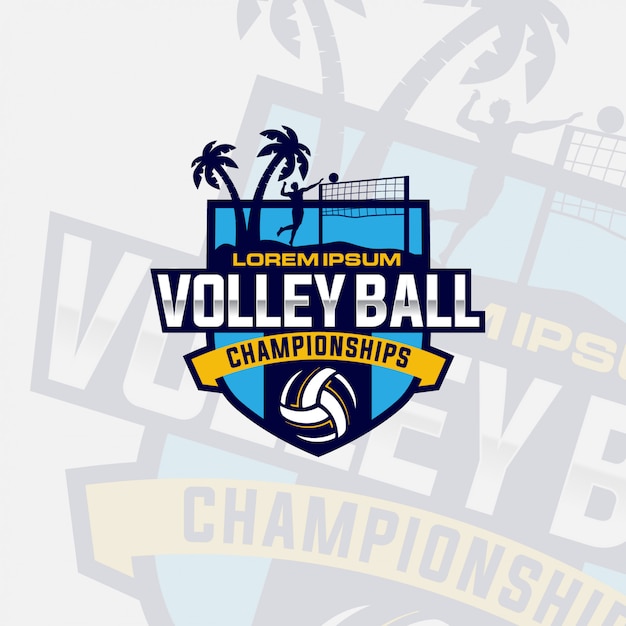 Volleybal logo ontwerp vector premium