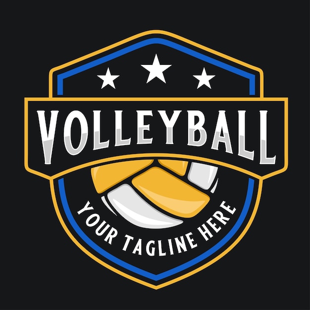 Volleybal logo-ontwerp voor volleybaltoernooien voor volleyballabels of teams