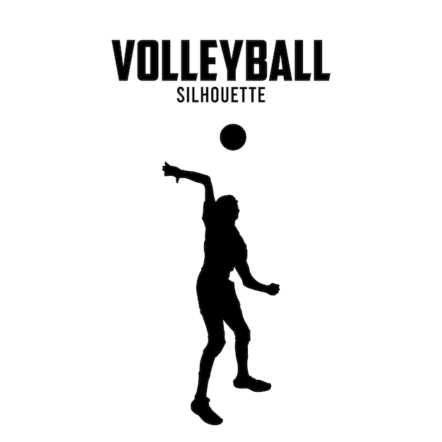 Volleybal silhouet vector stock illustratie Volleybal speler silhouet