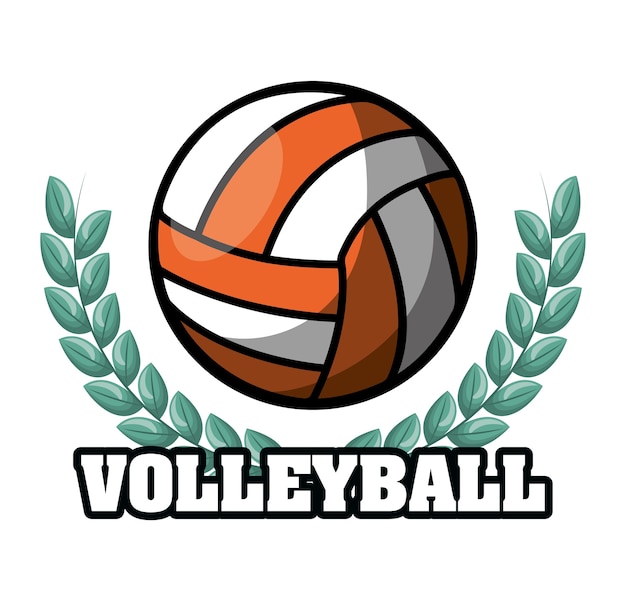 volleybal sport bal embleem vector illustratie ontwerp