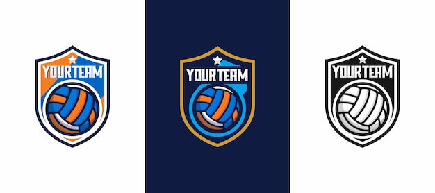 Vector volleybal team embleem logo ontwerp vectorillustratie