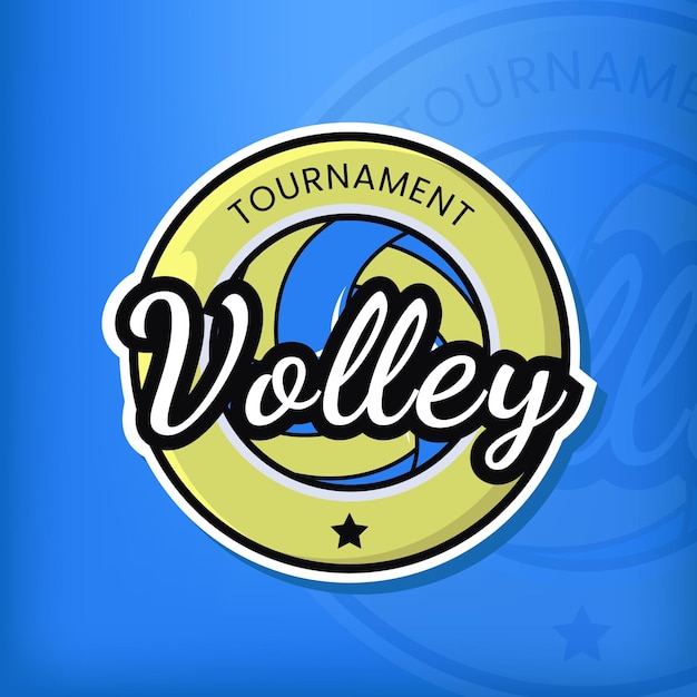 Volleyball amazing vintage design on blue background