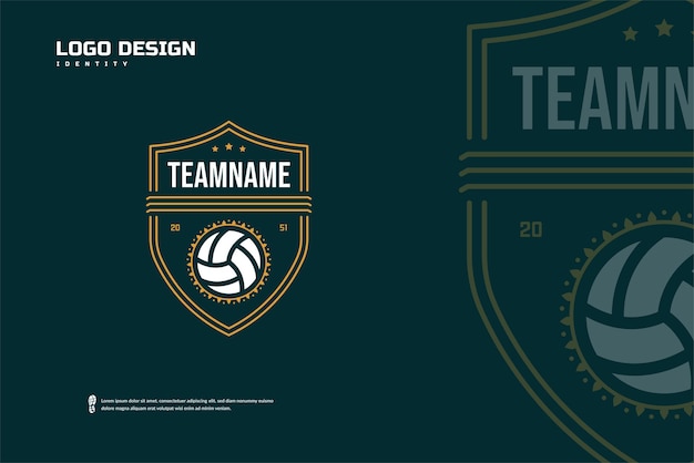 Логотип волейбольного значка Идентификация спортивной команды Шаблон оформления турнира по волейболу Значок киберспорта