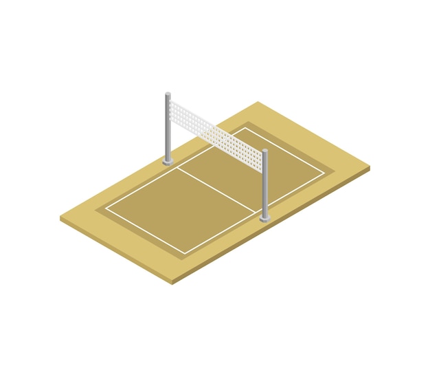 Volleyball ball isometric field