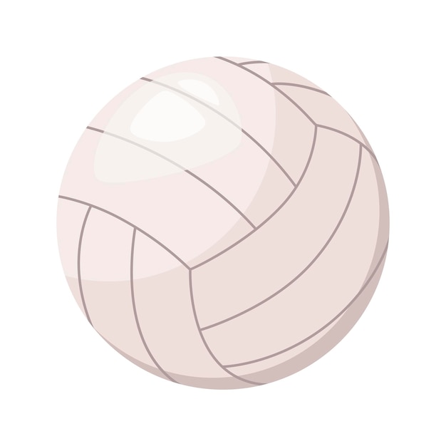 Волейбольный мяч на белом фоне. Мультфильм дизайн.