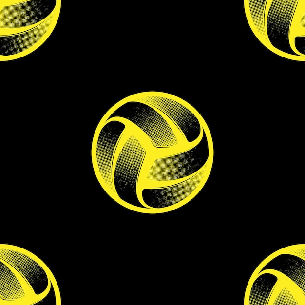 Vector volleyball black seamless background