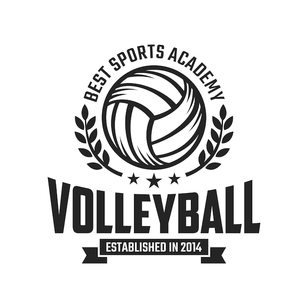 Volleyball championship logo emblem design illustration