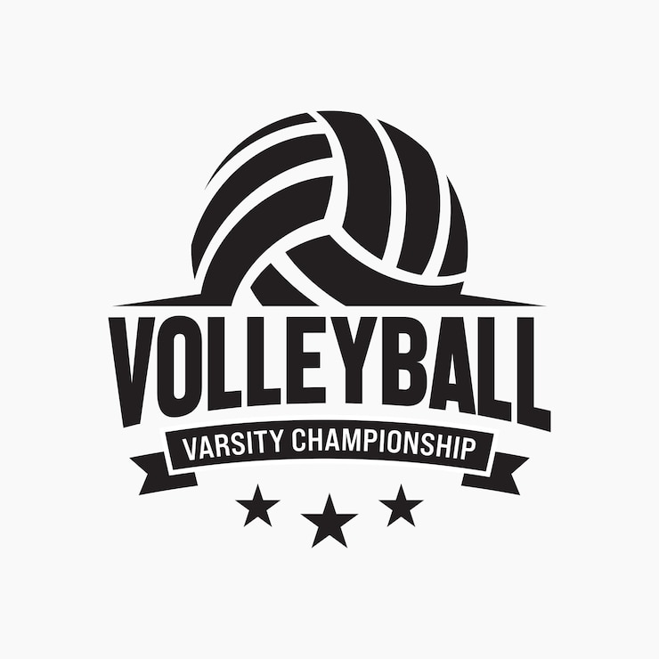 Vector volleyball championship logo emblem design template vector illustration