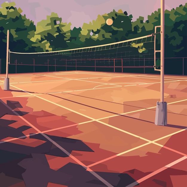 Vector volleyball court