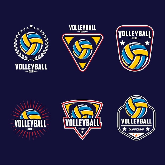 Volleyball design badge, american logo
