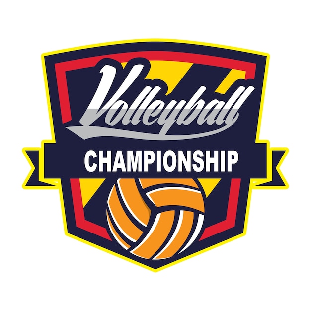 Volleyball design badge, American logo