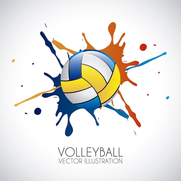 volleyball design over gray background vector illustration 