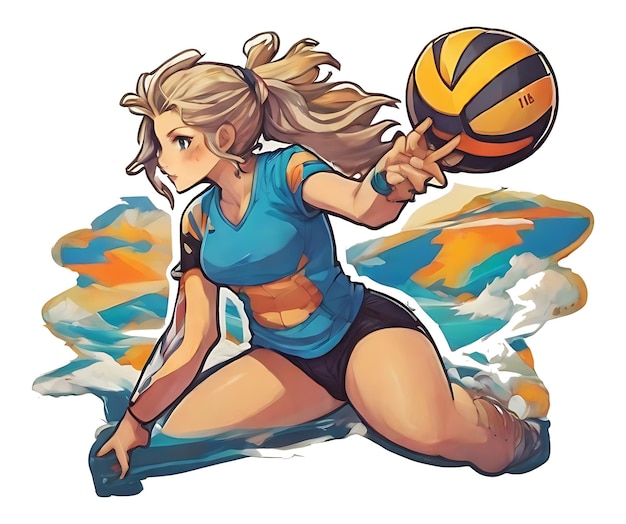 Vector volleyball game illustratin