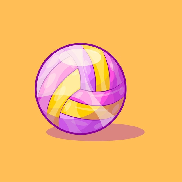 Vector volleyball illustration in cartoon style