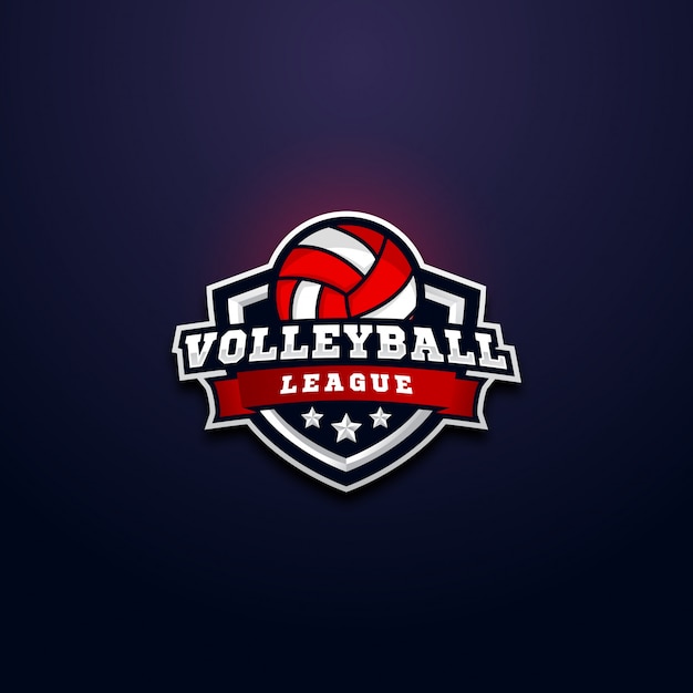 Vector volleyball league logo badge