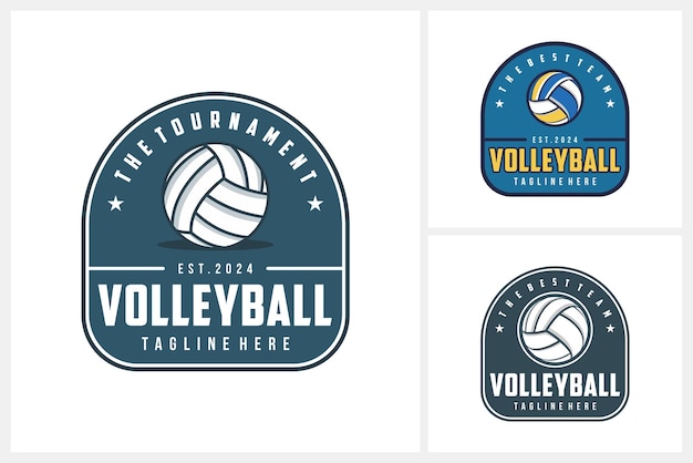 Volleyball logo design template volleyball team emblem collection volleyball tournament logo