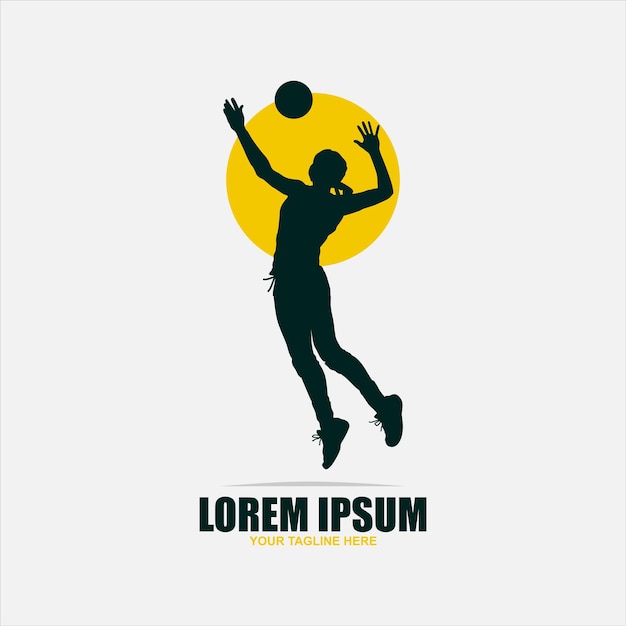 Volleyball logo design with jumping person icon