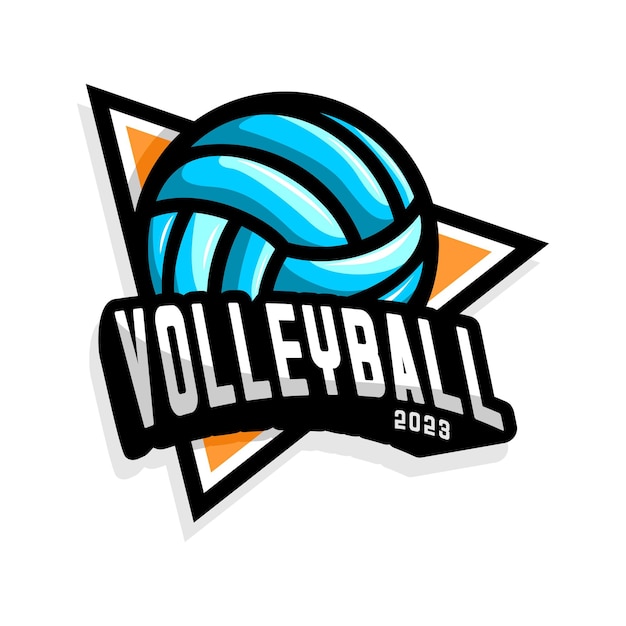 Volleyball logo with a star and the word volleyball