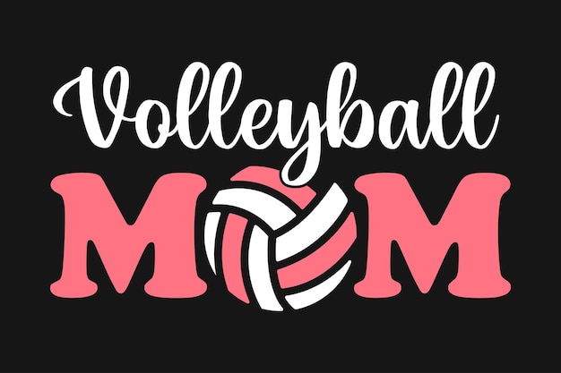 Volleyball Mom Typography  T-shirt