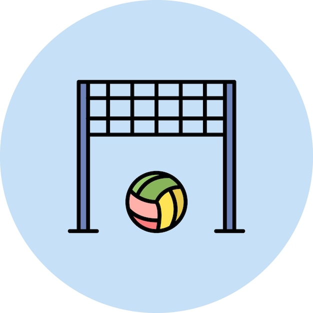 Векторное изображение значка сети волейбола может быть использовано для спорта