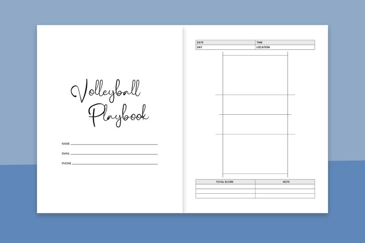 Vector volleyball playbook kdp interior