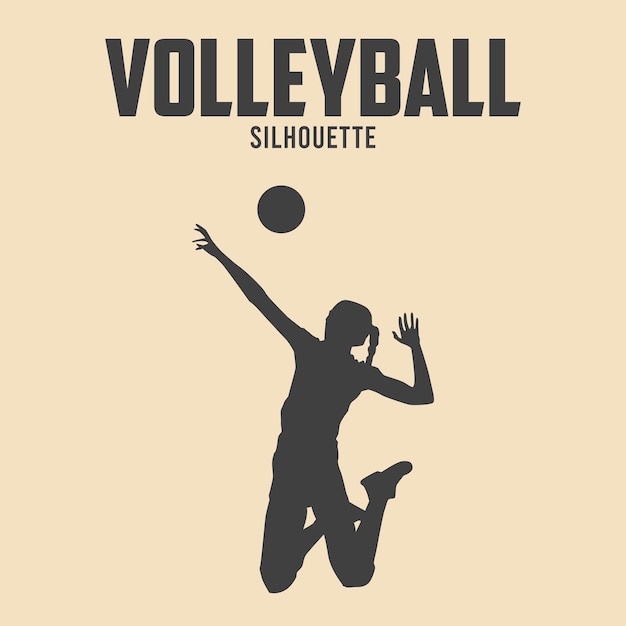 Volleyball Player Silhouette Vector Stock Illustration 07